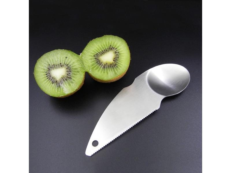 304 Food Grade Stainless Steel Kiwi Spoon Kiwi Serrated Knife Peeling Spoon Carousel 1