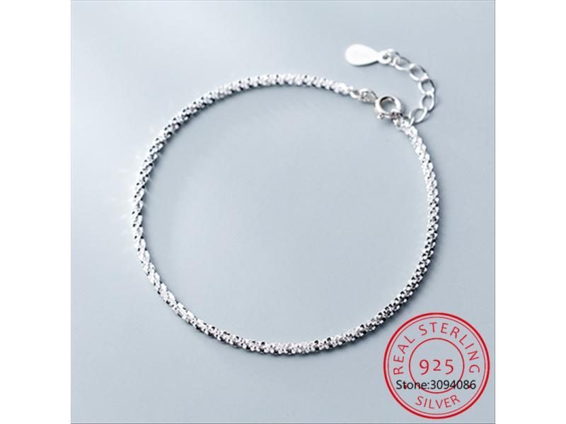 100 925 Sterling Silver Fashion Babysbreath Chain Anklets For Women Wedding Carousel 1