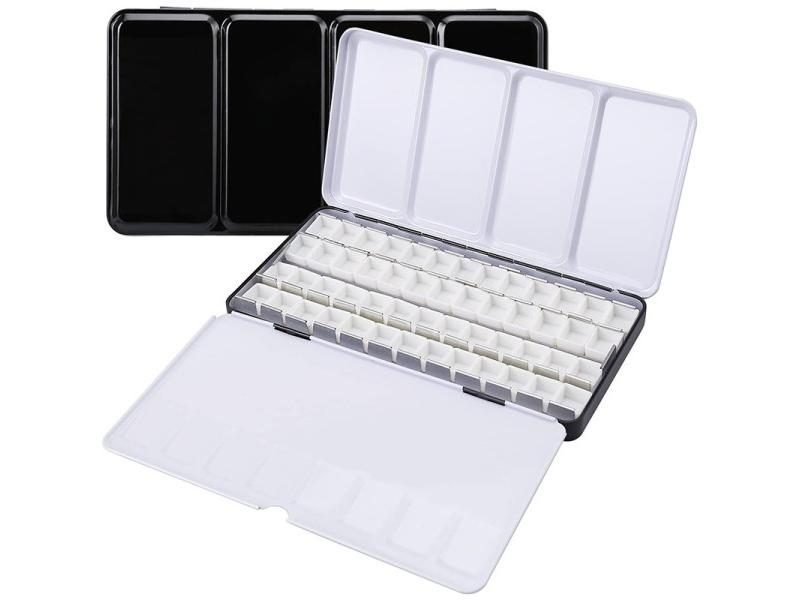 Empty Metal Watercolor Palette Tin Box Palette Paint Case With 52 Half Pans64178406968706110