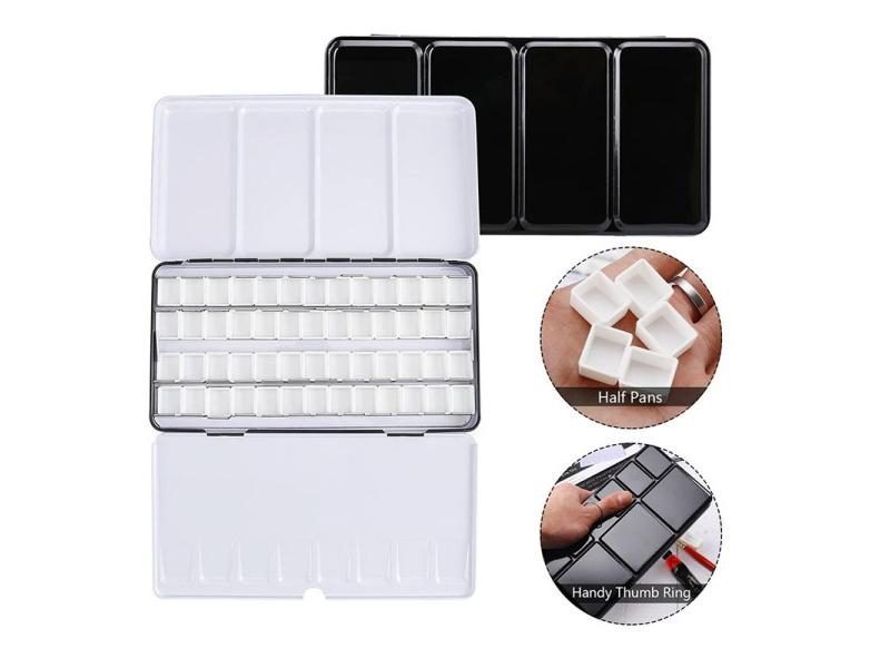 Empty Metal Watercolor Palette Tin Box Palette Paint Case With 52 Half Pans64178406968706112