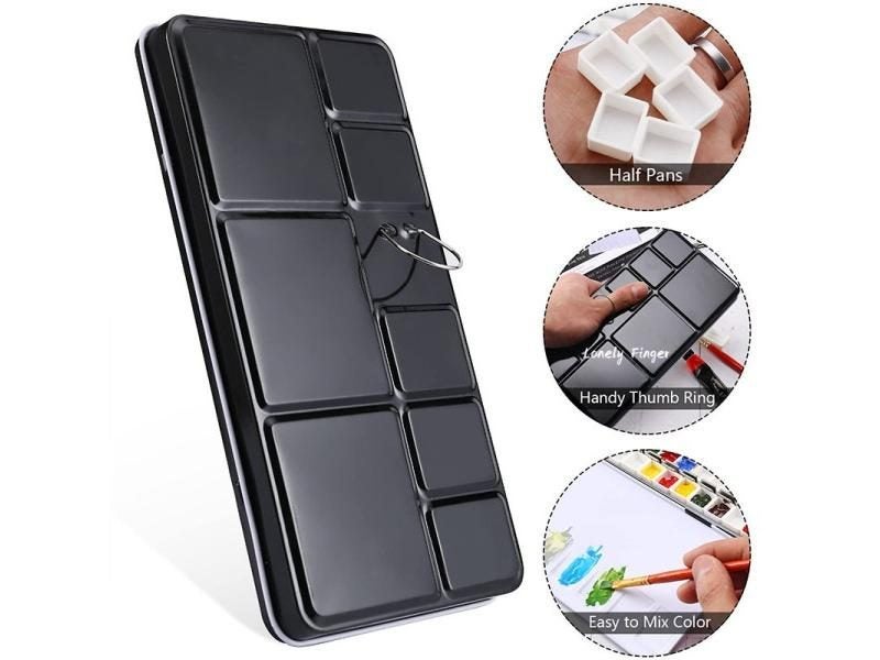 Empty Metal Watercolor Palette Tin Box Palette Paint Case With 52 Half Pans64178406968706113