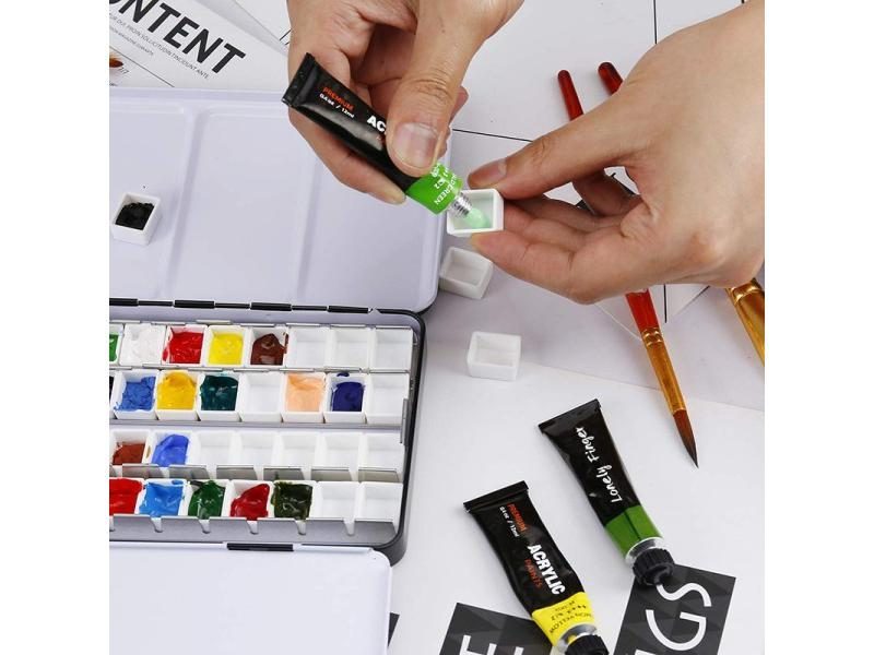 Empty Metal Watercolor Palette Tin Box Palette Paint Case With 52 Half Pans64178406968706114