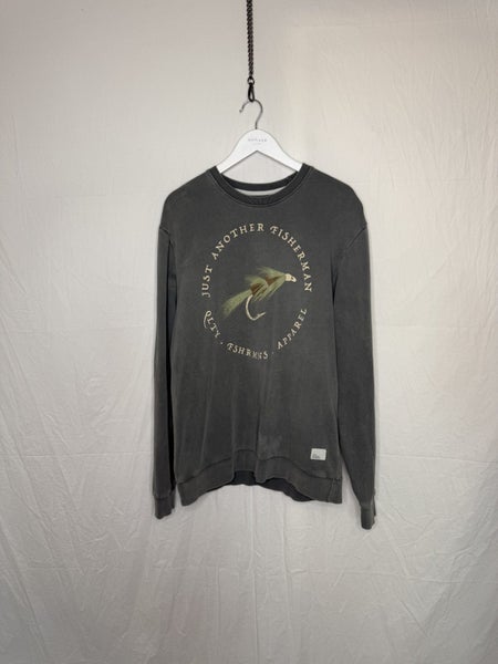 Just Another Fisherman Grey Crew Neck Sweater - Great Condition! - Size XL629376288652831125