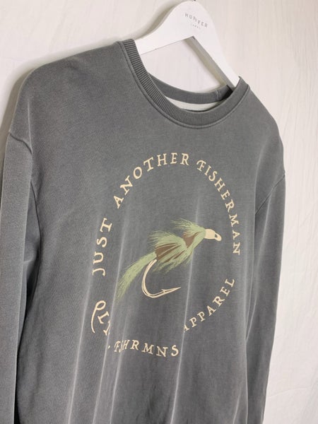 Just Another Fisherman Grey Crew Neck Sweater - Great Condition! - Size XL62937628865283113