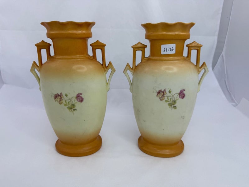 Pair Large Austrian Art Deco Two Handled Vases (21176)62959509772802113