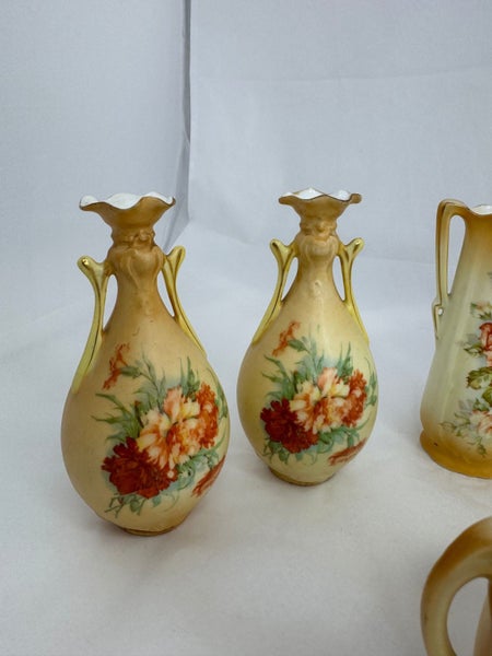 Seven Austrian Porcelain items - Orange Tonnings (21184)62957611057665112