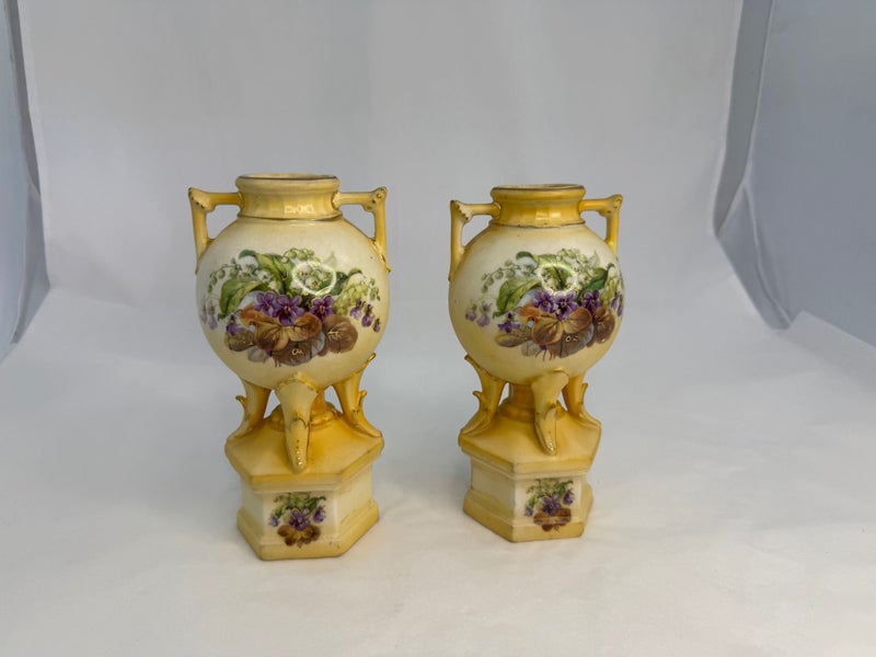 Two Matching Amphora Austrian Porcelain Vases (21186)62955708801027111