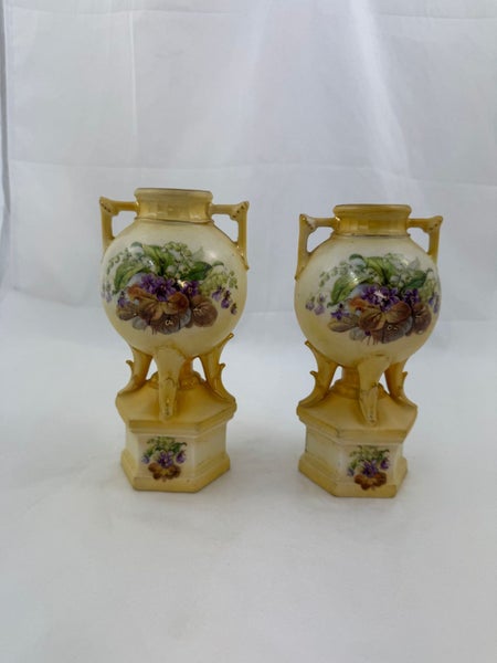 Two Matching Amphora Austrian Porcelain Vases (21186)62955708801027112