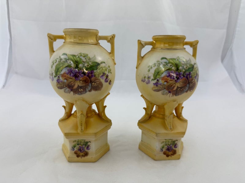 Two Matching Amphora Austrian Porcelain Vases (21186)62955708801027113