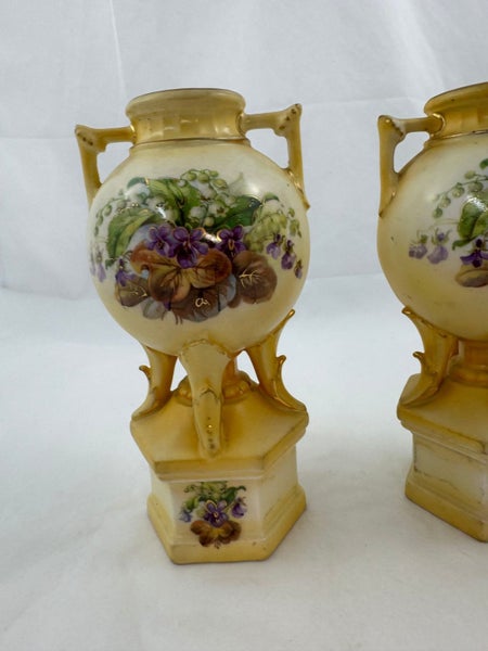 Two Matching Amphora Austrian Porcelain Vases (21186)62955708801027114