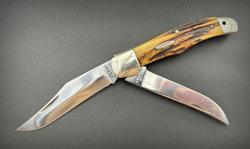 EARLY HIGHLY COLLECTABLE KA-BAR, GORGEOUS STAG. Carousel 1