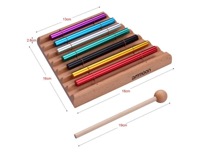 Ammoon 7-Tone Tabletop Chimes Meditation Chime Colorful Wind Bell Kids Carousel 1