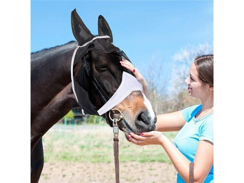 Horse Fly Mask Anti-UV Pet Summer Eye Shield Anti Mosquito Ear Insects Half Carousel 1