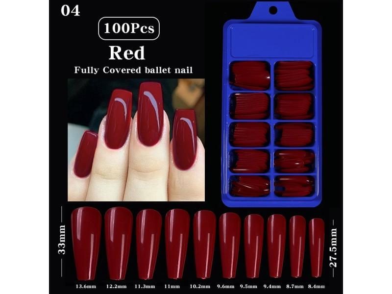 100pcs/box Natural Fake Nails Clear White Full Coverage Extension False Nails Carousel 1