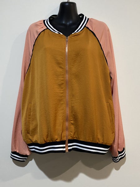 Et Alia Blaise Bomber Jacket M – Mustard & Blush Colour Block Zip Jacket64443768301697111