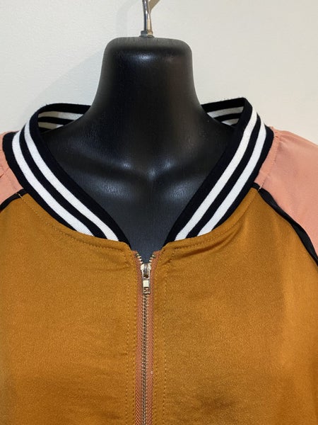 Et Alia Blaise Bomber Jacket M – Mustard & Blush Colour Block Zip Jacket64443768301697113