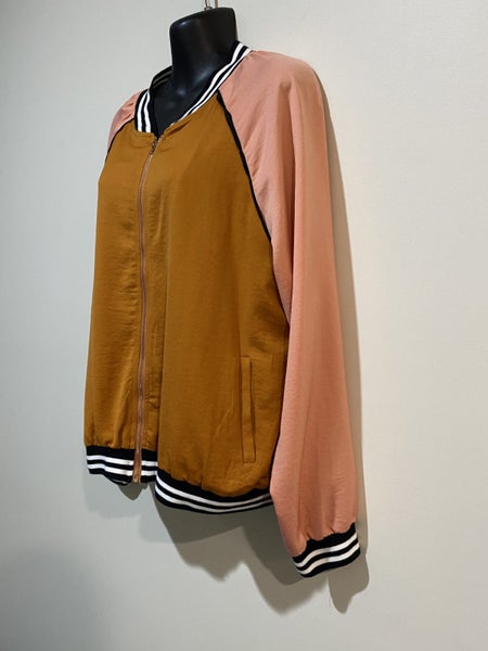 Et Alia Blaise Bomber Jacket M – Mustard & Blush Colour Block Zip Jacket64443768301697114
