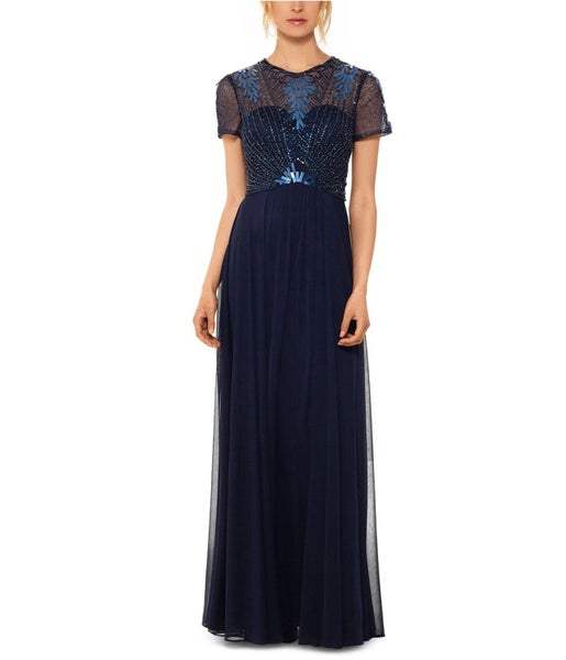Betsy & Adam Womens Embellished-Bodice Gown A-line Dress Carousel 1