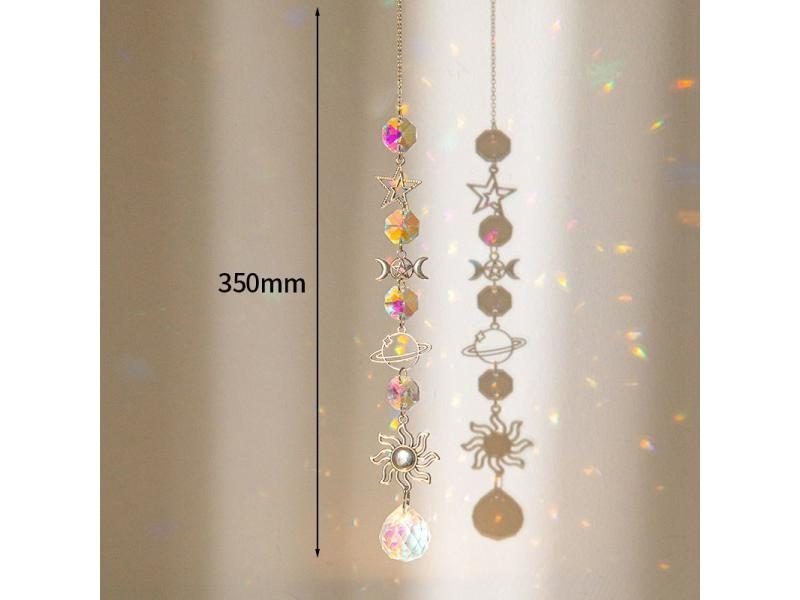 Crystal Suncatcher Window Wind Chimes Hanging Colorful Rainbow Prism Shiny Carousel 1