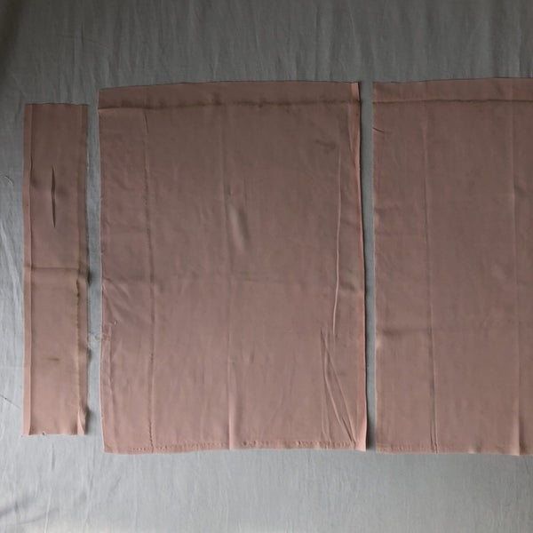 Vintage Pale Baby Pink Japanese Silk Fabric Pieces Crafts Sewing Carousel 13