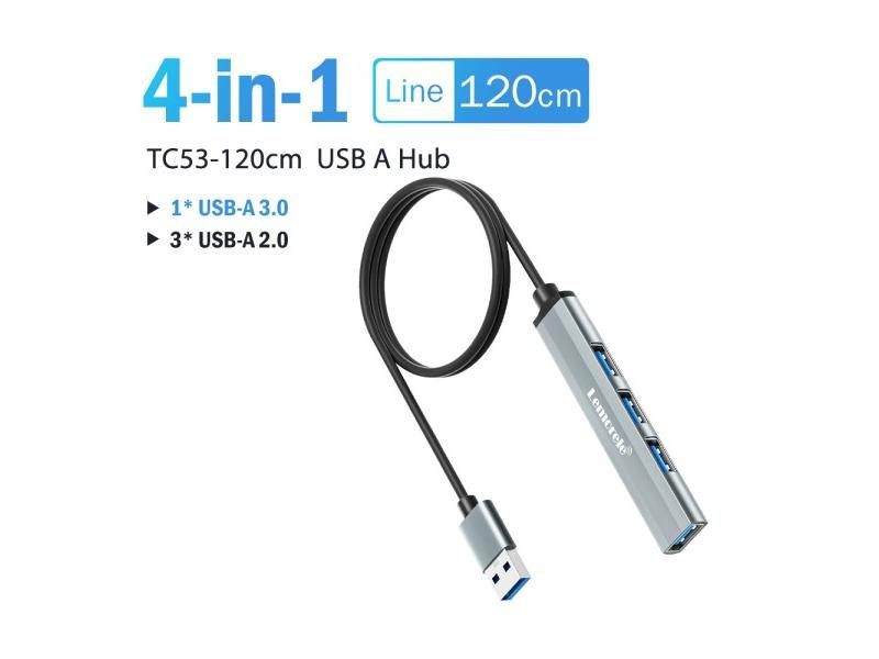 Lemorele 120cm 4Ports USB HUB OTG USB A 3.0 Adapter Multi Splitter Adapter Carousel 1