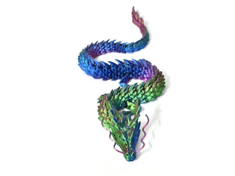 3D Printed Snake Movable Joint Simulation Snake Figurine Creative Home Office Carousel 1