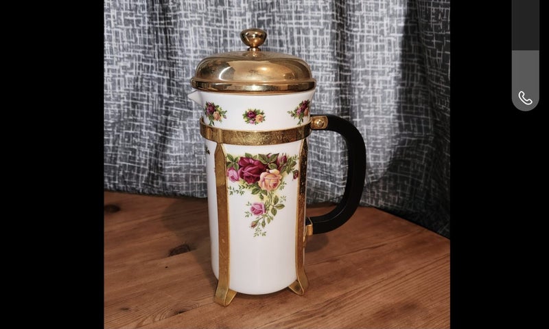 Royal Albert Old Country Roses Cafetière Coffee Pot Coffee Maker Plunger62865828744193110