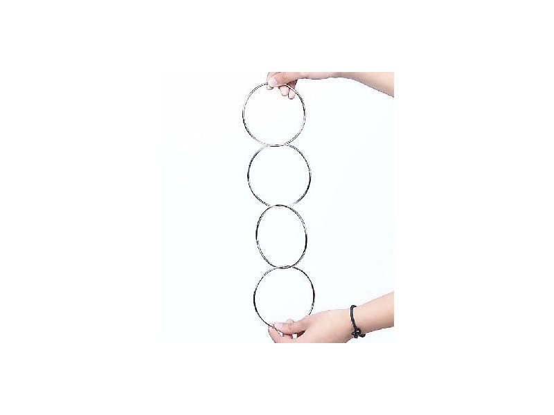 4Pcs Magic Rings Magical Tricks Classic Linking Iron Hoops Playing Props Fun Carousel 1