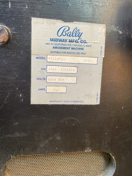 Bally Pinball Machine Atlantis 1989 Carousel 19