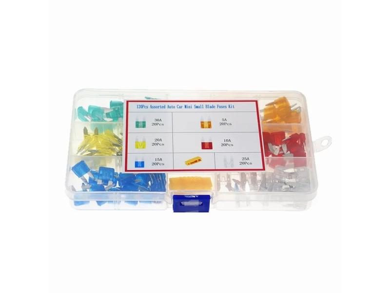 120pcs 6Value Mini Blade Fuse Assortment Set Automotive Truck Fuses Holder Carousel 1