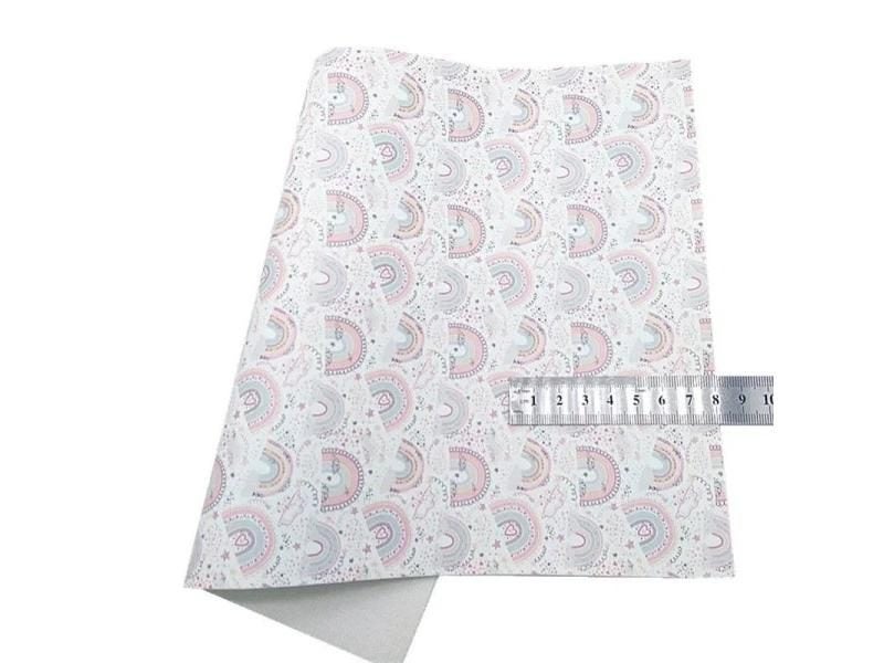 Pearls Beading Glitter Leather Flowers Rainbow Printed Synthetic Leather Vinyl Carousel 1