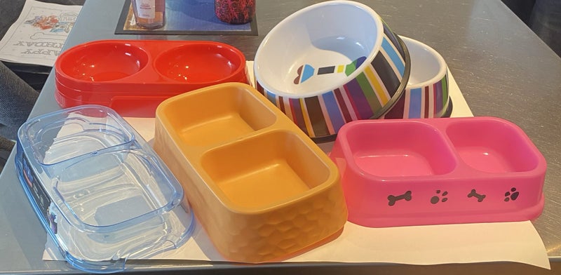 6x assorted dog or pet bowls (used once for Paw Patrol party) Carousel 2