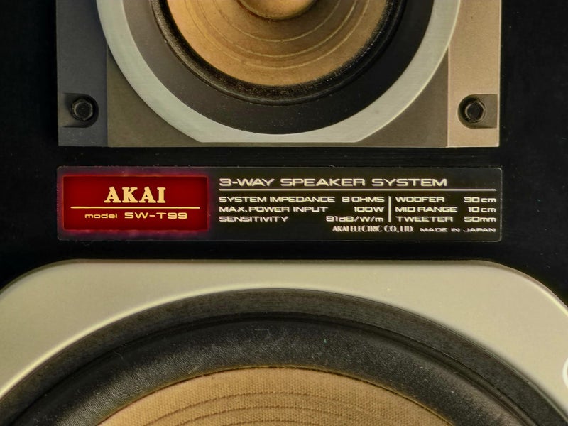 Akai SW-T99 Vintage 3-Way Speakers Made in Japan Allworks including tweeters !62863868657923114