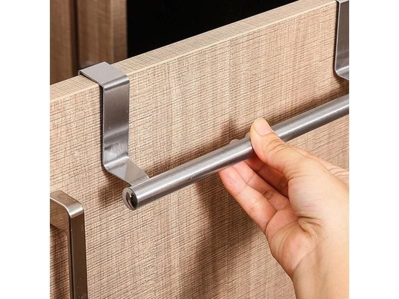 Towel Rack Over Door Towel Bar Hanging Holder Stainless Steel Bathroom Kitchen Carousel 2