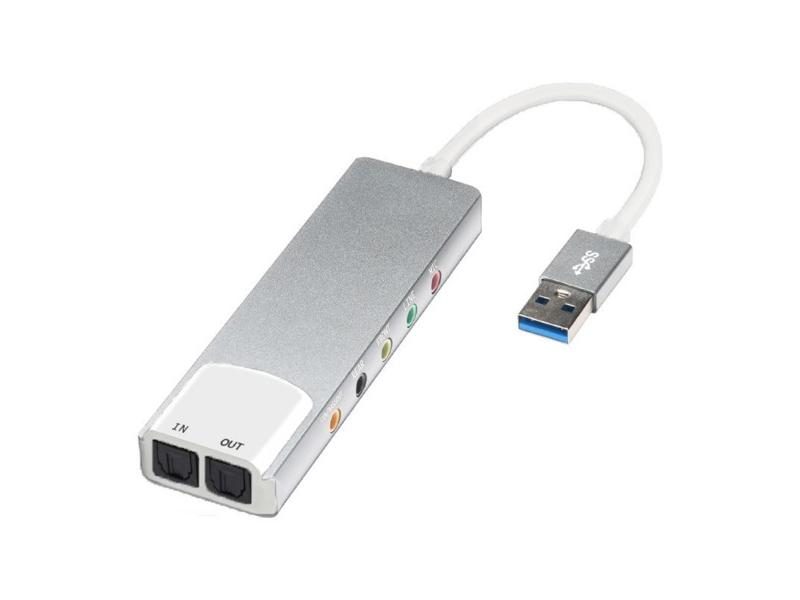 USB Sound Card Aluminium Alloy USB Audio Adapter AC-3 DTS Headphone Adapter Carousel 1