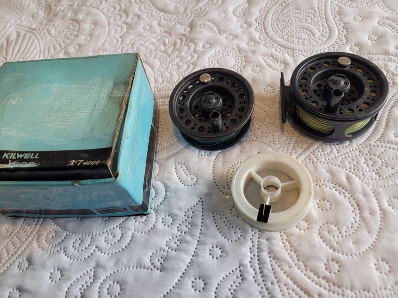 Kilwell 9' Fly Rod 3 piece & double reel, container of Flies and shoulder Net62863873281795112