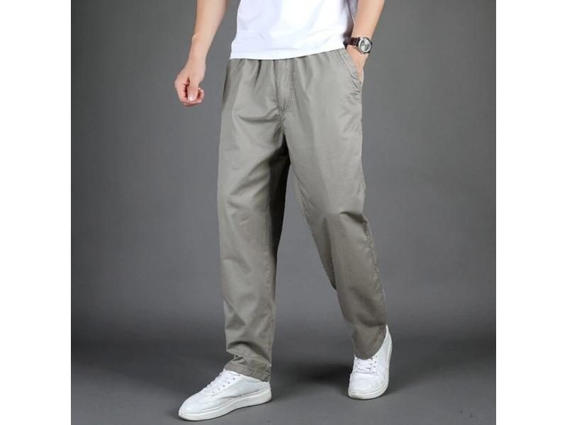 Men's Cotton Sunwashed Pants Standard Fit Men Straight Cargo Trousers Casual Carousel 1