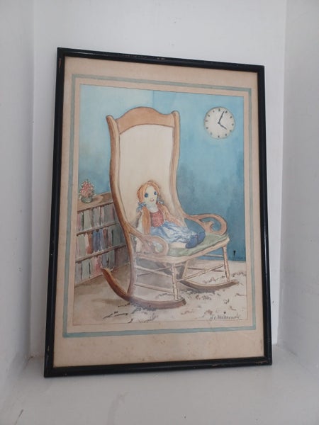 *** Framed Original Watercolour 'Looby Loo' by N.E. Harrex - NEW STOCK ***62854316637698113