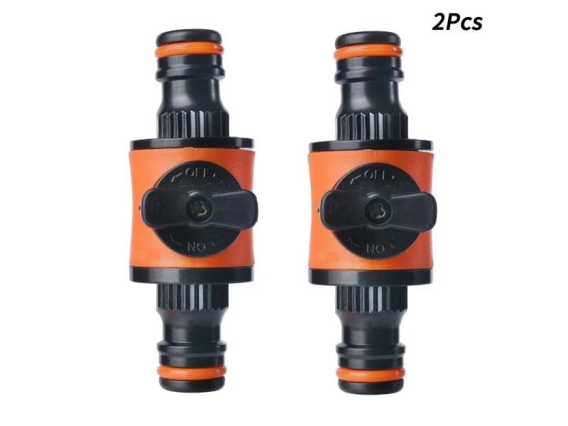 2PC Garden Hose Pipe Tap Shut Off Valve Fitting Connector Pipe Coupler Stop Carousel 1