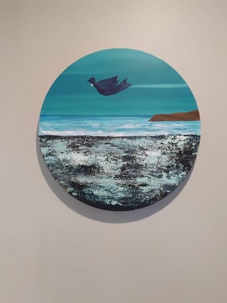 Tui flying by-original by kiwi artist Carousel 1