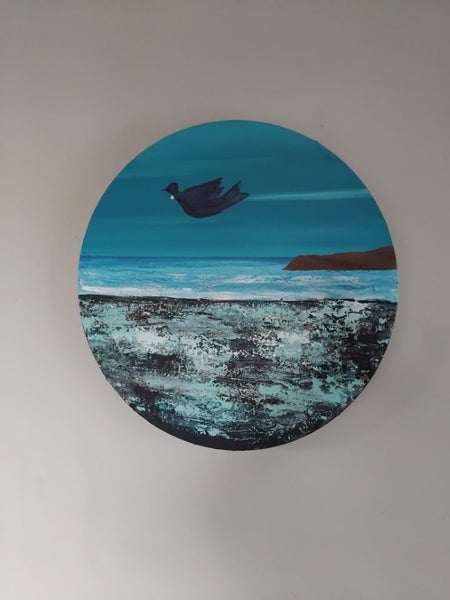 Tui flying by-original by kiwi artist Carousel 7