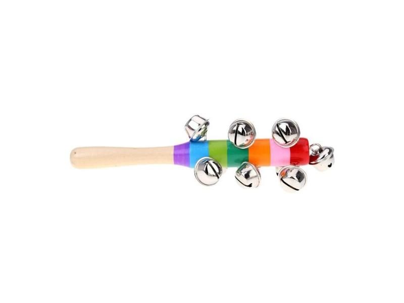 New Colorful Rainbow Hand Held Bell Stick Wooden Percussion Toy For KTV Party Carousel 1