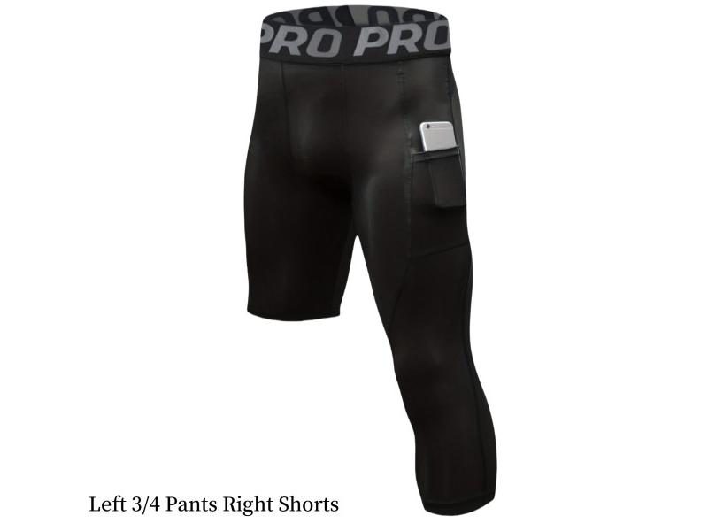 3/4 One Leg Compression Tights For Basketball Leg Sleeve Capri Athletic Base Carousel 1