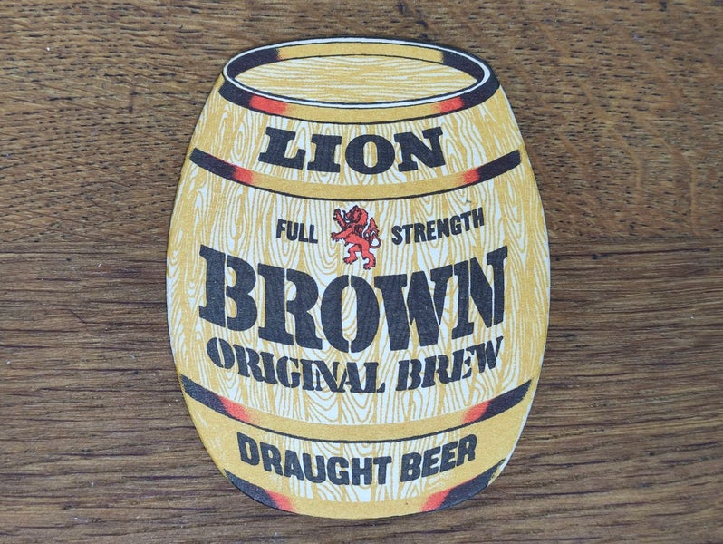 Vintage Lion Brown Draught Beer Cardboard Coaster $1 RESERVE WEEK! Carousel 1