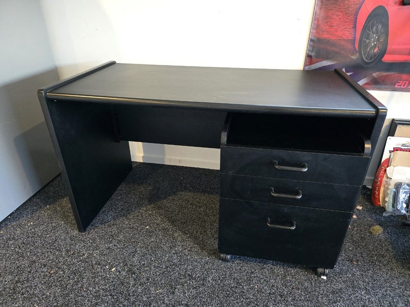 Black Desk - with removable chest of drawers Carousel 1
