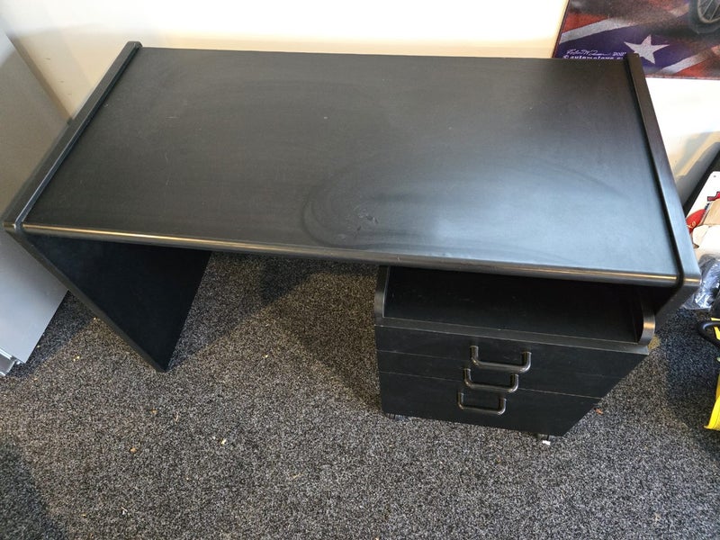Black Desk - with removable chest of drawers Carousel 2