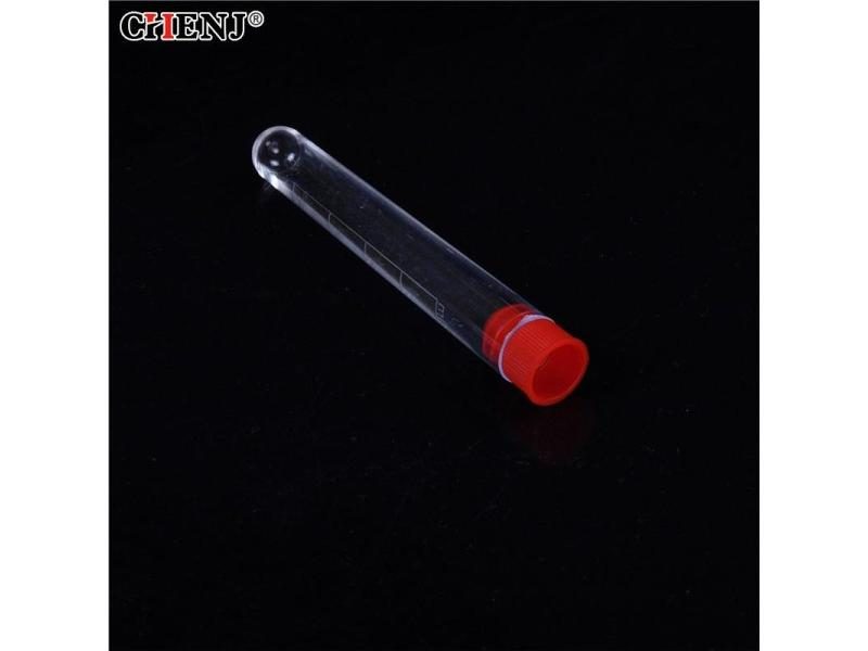 New 10pcs 16x100mm Clear Plastic Test Tubes With Caps Lab Round Bottle Tubes Carousel 1