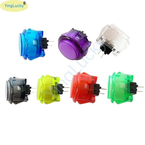 10 Pcs/Bag Arcade Push Button 30mm 24mm Copy SANWA OBSC Multicolor Transparent Carousel 1