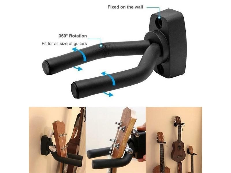 Wall Mount Guitar Hanger Hook Nonslip Holder Stand For Acoustic Guitar Ukulele Carousel 1
