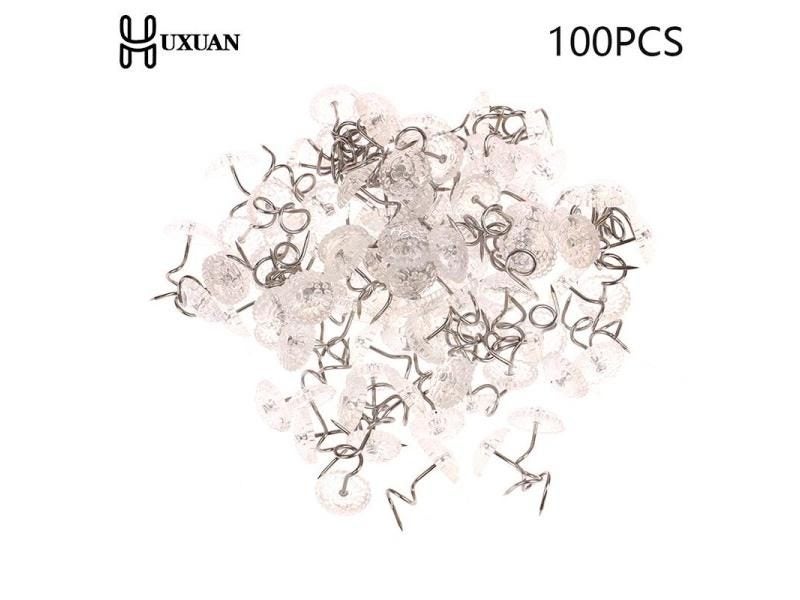 100pcs Clear Heads Twist Pins Fixed Fastener For Upholstery Blankets Chair Sofa Carousel 1